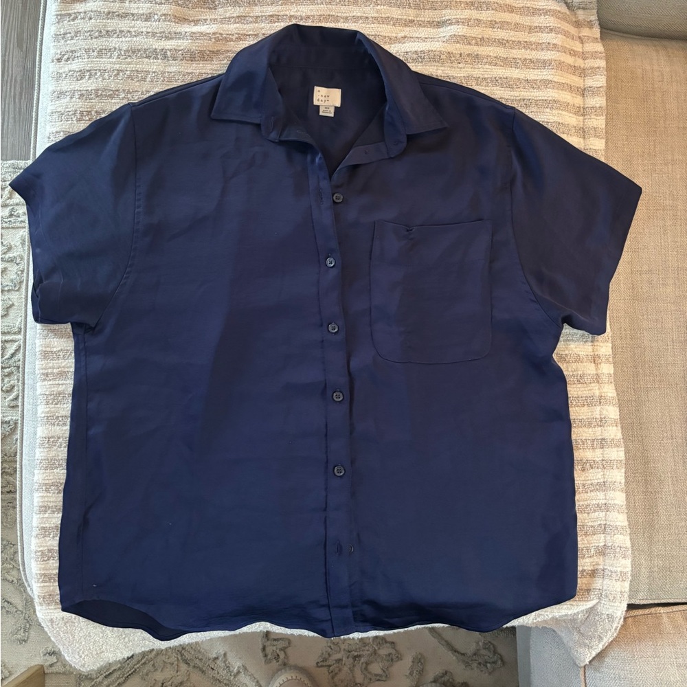 Navy Blue Button-Up Shirt
